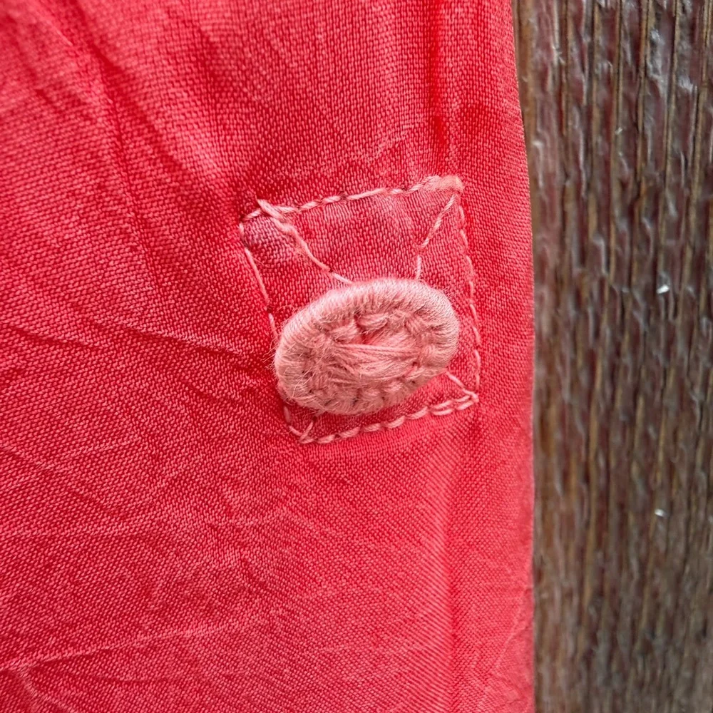 Johnny Was size small bright coral tunic beautiful - Picture 5 of 11